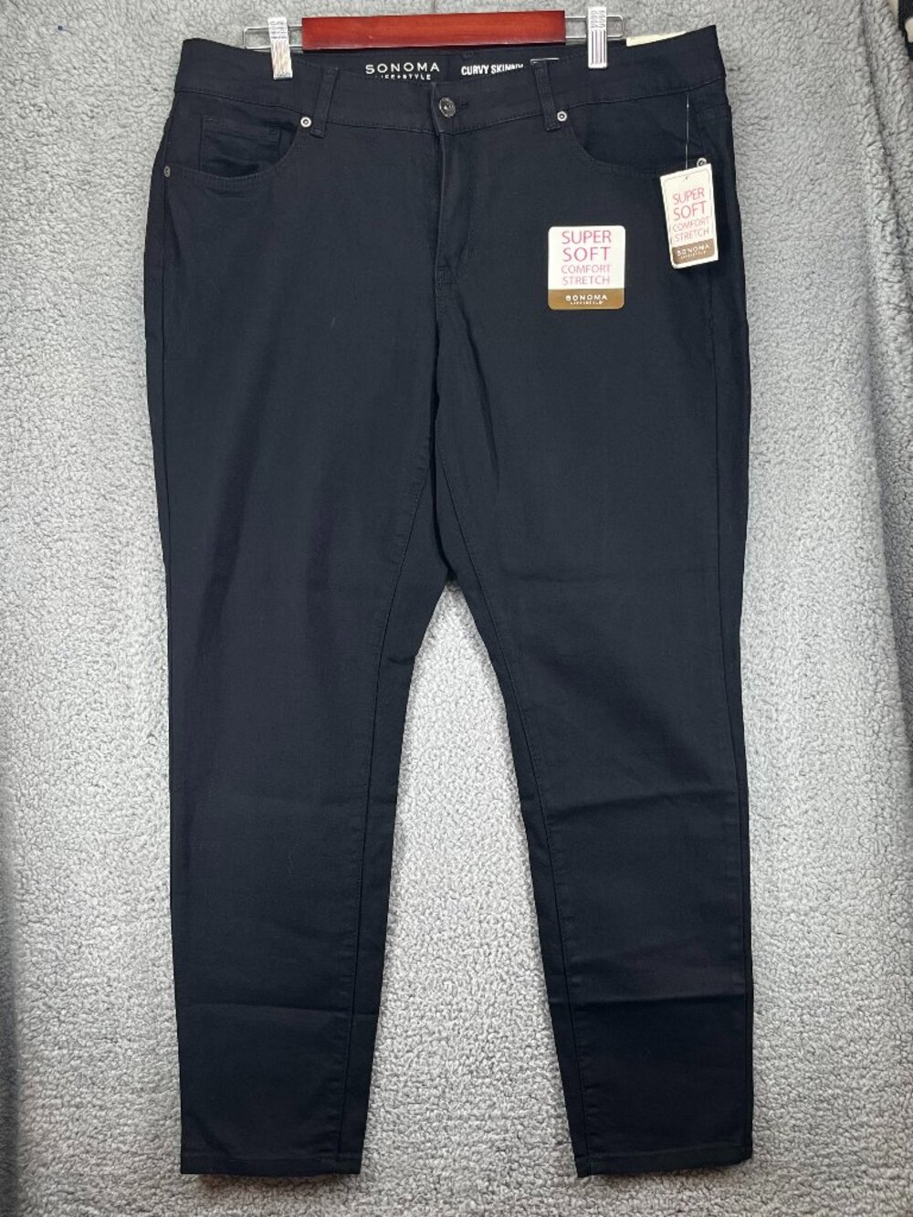 NWT Sonoma Curvy Skinny Mid Rise Stretch Black Jeans size 16